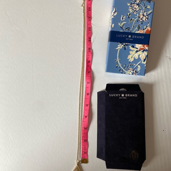 Lucky Brand 18" Chain Gold Filigree Teardrop Necklace New with Tag In Box - Picture 8 of 14